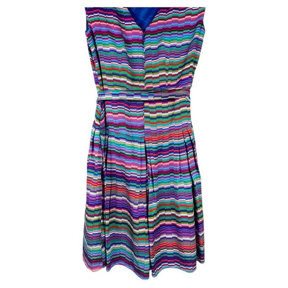 Shoshanna Alana silk mini dress multicolor short sleeve geometric abstract print - Picture 6 of 11